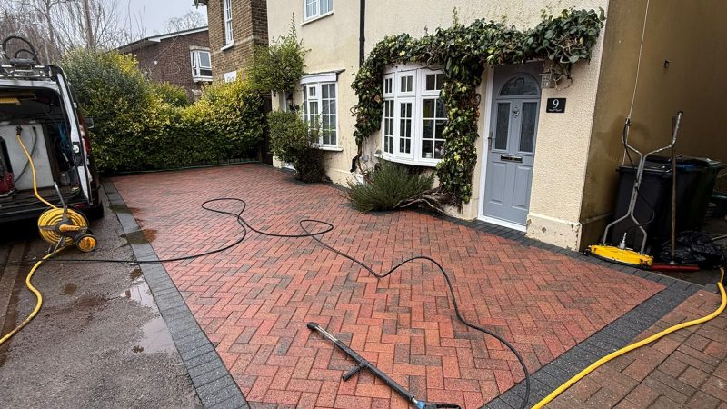 Driveway after professional cleaning