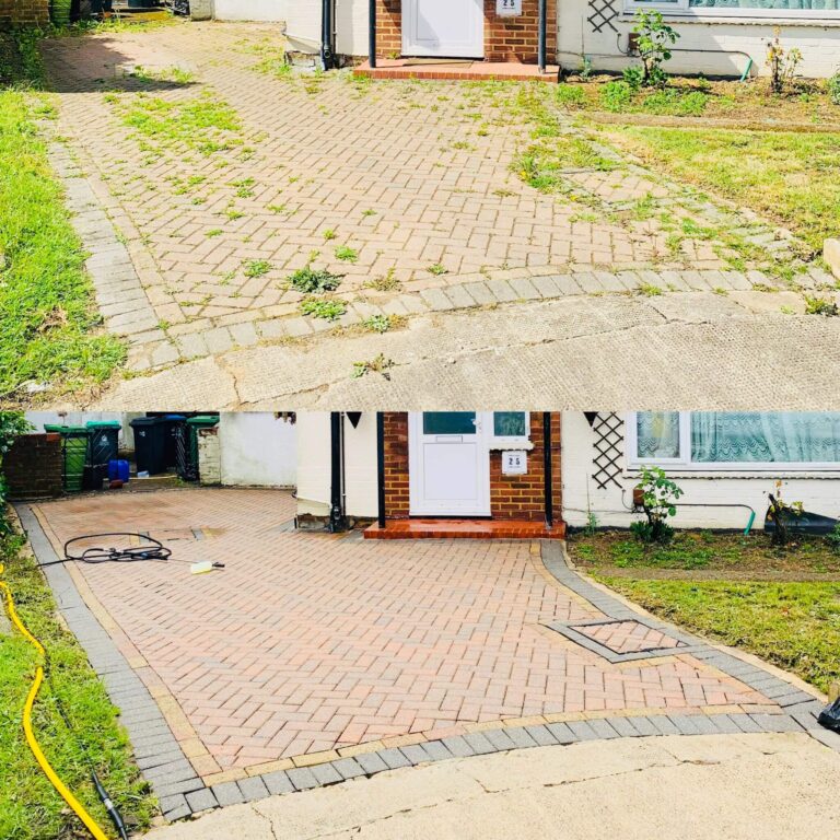 driveway cleaning London Before after image