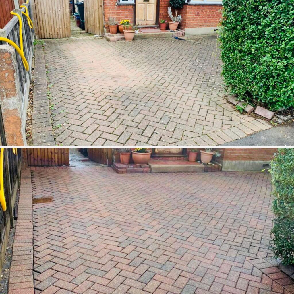 Driveway cleaning- before after